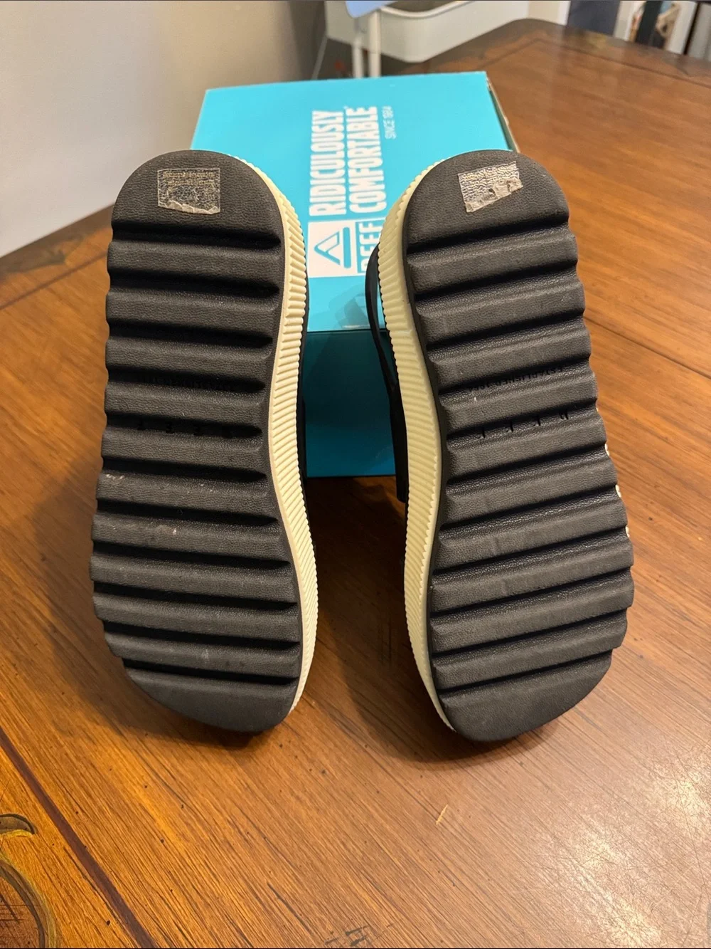 Reef Water Vista Higher Platform Sandal - Black/White - Size 9
